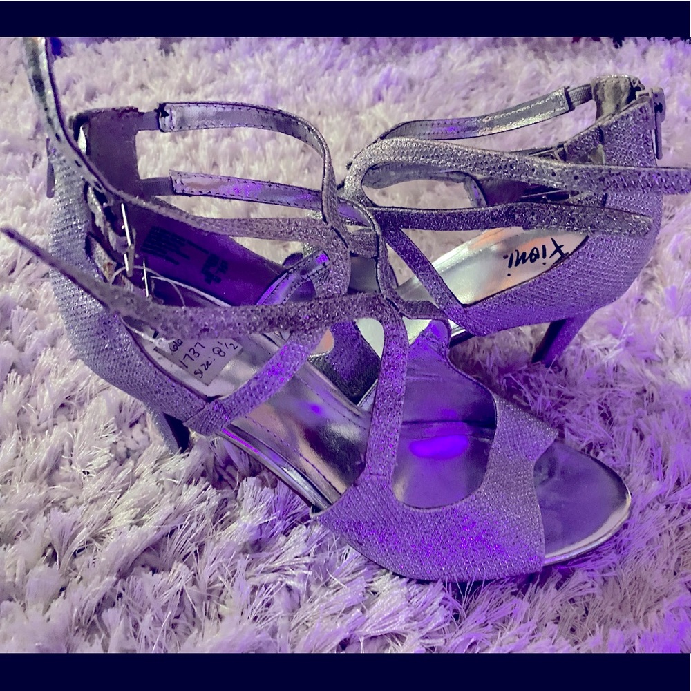 Never worn silver glitz heels!